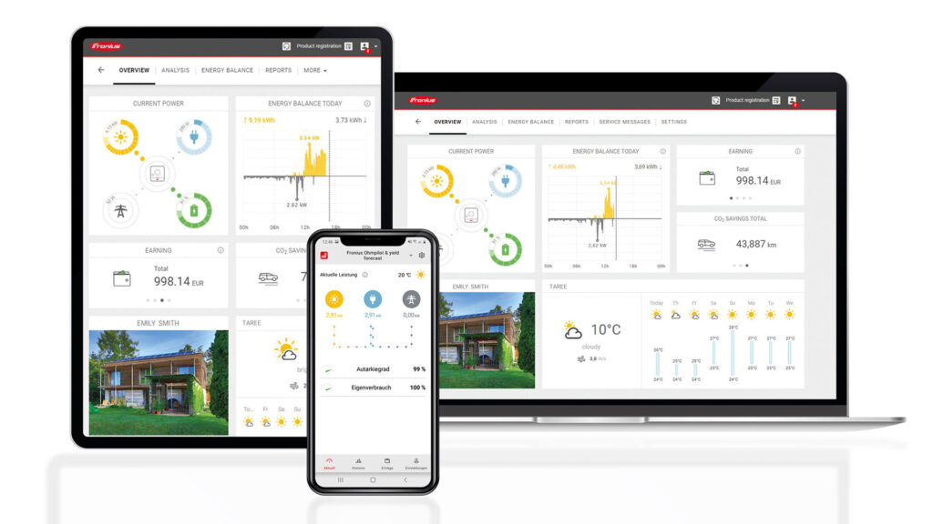 Fronius Solar.web bietet Energiemanagement und Monitoring für Photovoltaikanlagen in Echtzeit.