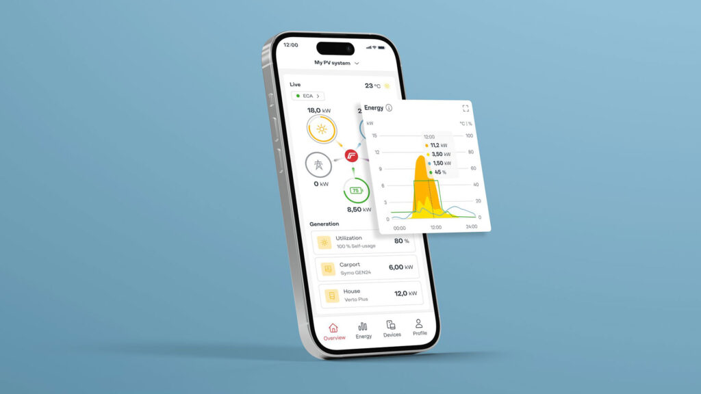 The Fronius Energy Cost Assistant, included in Solar.web Premium, optimizes energy use to help reduce electricity costs.
