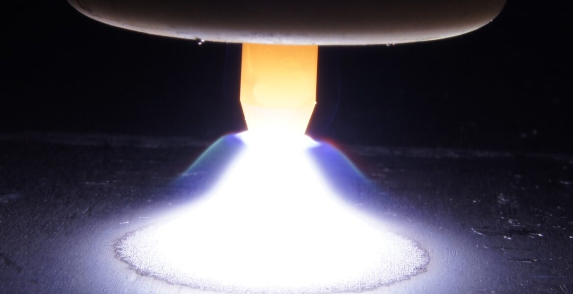 TIG arc between tungsten electrode and workpiece