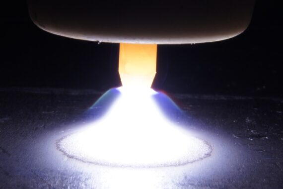 TIG arc between tungsten electrode and workpiece